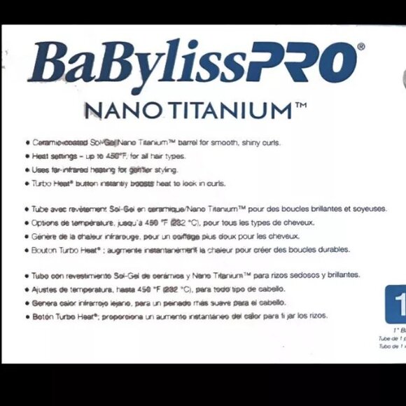 BaBYLiss Pro Nano TITANIUM 450° ULTRA Thin 1" Spring Curling Iron - Picture 1 of 2